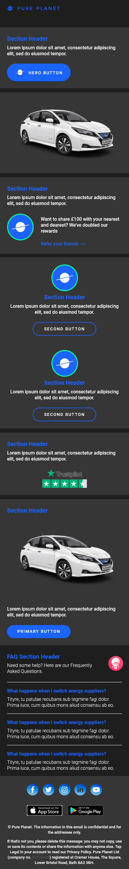 Pure Planet  Dark mode Mobile View